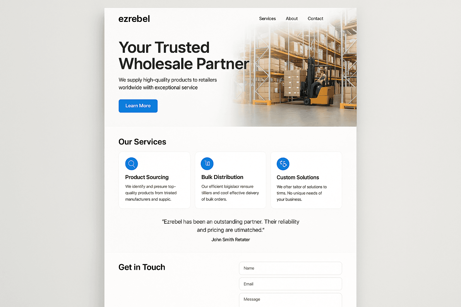 ezrebel.com website mockup